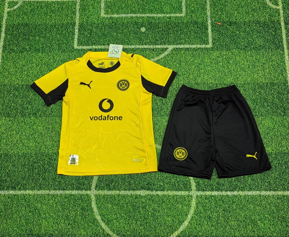 Kids-Dortmund 25/26 Cup Kit Soccer Jersey